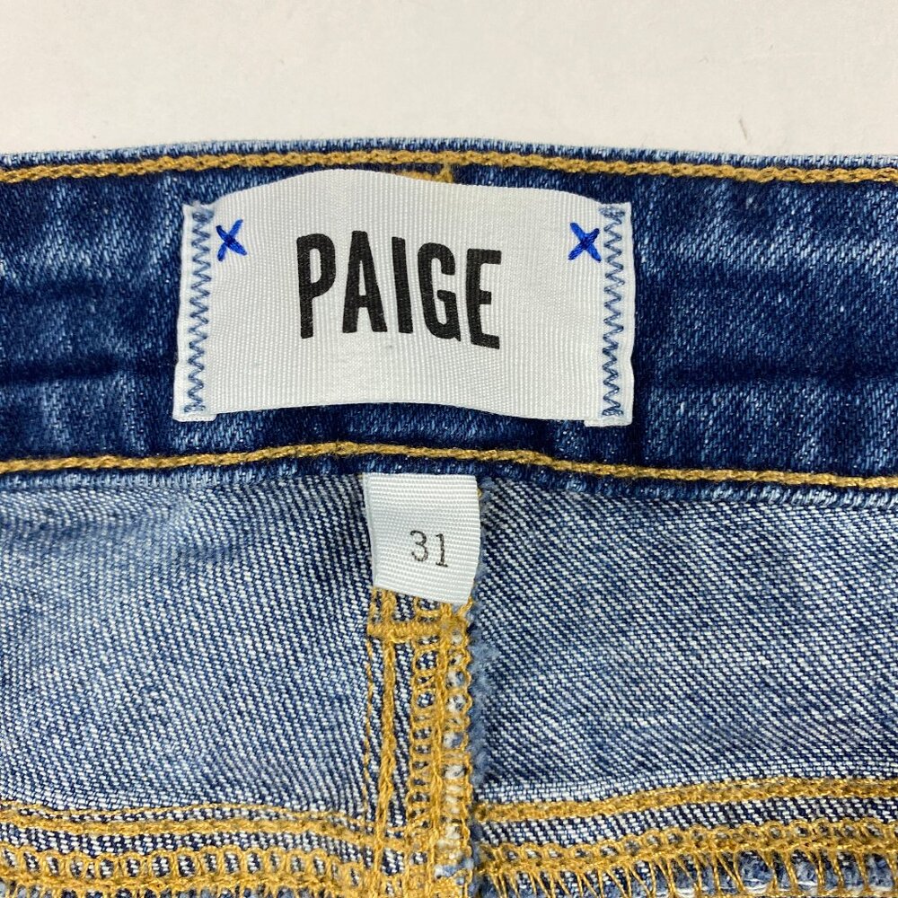 Paige Denim Daryn Jean Distressed Shorts Size 31 Medium Wash Cutoff - Picture 7 of 13